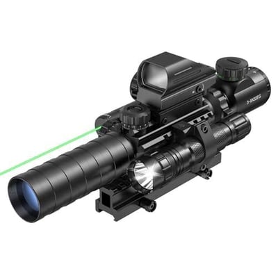 MidTen 3-9x32 Scope Combo with Dual Illuminated Scope Optics & 4 Holographic Reticle Red/Green Dot Sight & IIIA/2MW Laser Sight Rangefinder Illuminated Reflex Sight & 20mm Mount - $49.67 w/code "HJB5C96J" + 8% off coupon (Free S/H over $25)