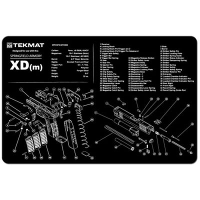 TekMat Springfield Armory XD(m) Cleaning Mat / 11 x 17 Thick, Durable, Waterproof with Parts Tray - $8.99 + Free S/H over $25 (Free S/H over $25)