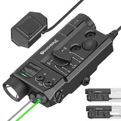 Mlok and Picatinny Mounted Tactical Flashlight Green Laser Infrared(IR) Laser 3 in 1 Combo, 1200 Lumen Light with Remote Pressure Switch for Rifle - $63.71 (Prime Member Price) + FREE Shipping