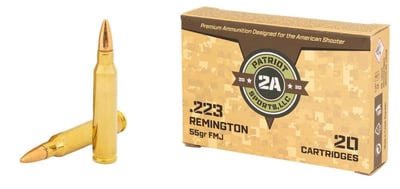 Patriot Sports .223 Remington 55 Grain FMJ Ammo 20 Rounds - $6.99 
