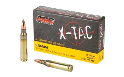 PMC Ammunition X-Tac Brass 5.56 NATO 55-Grain 20-Rounds FMJBT - $8.44 