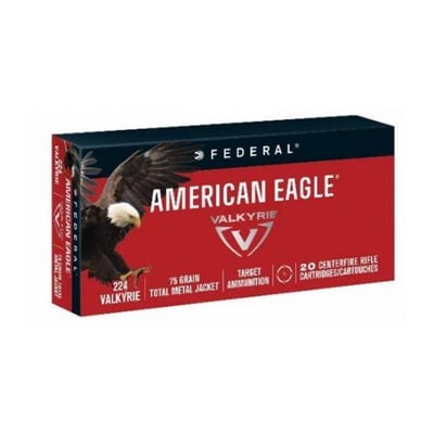American Eagle .224 Valkyrie 75gr TMJ Ammunition, 20 Rounds - AE224VLK1 - $16.99 