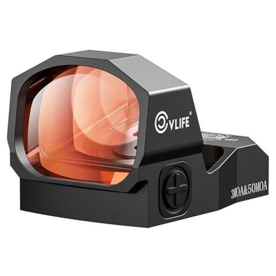 35% off CVLIFE WolfCovert X S01 Competition Multiple Reticle Red Dot, 3 MOA Dot & 50 MOA Circle Optic, 28mm Large Len, Motion Awake Red Dot for RMR, Open Reflex Optic with Adapter Plate for MOS & Picatinny. w/code 8QLAGHHU - $82.54 + FREE Shipping