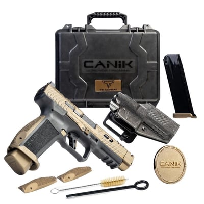 CANIK TTI Combat 9mm 4.6" 18rd Optic Ready Pistol + Ported Barrel & Compensator Burnt Bronze - $938.99 (Free S/H on Firearms)