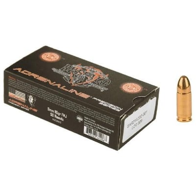 Buffalo Cartridge Company Adrenaline Precision Series 9mm Luger FMJ 115GR 50 Rounds - $9.99