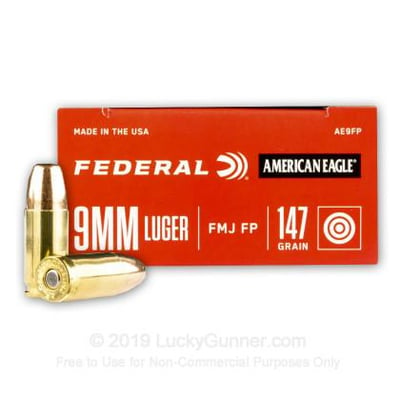 Federal American Eagle 9mm 147 gr FMJ FN 1000 Rounds - $295