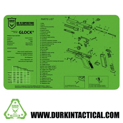 Durkin Tactical Lime Green Glock Pistol Build Mat - $0.80 w/ Code: SURVIVAL