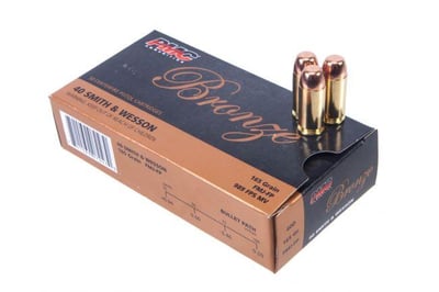PMC Bronze Ammunition, .40 S&W, 165 grain, Full Metal Jacket, Brass 50 Rounds - $19.99 + $0.64 OP Bucks (Free S/H over $49 + Get 2% back from your order in OP Bucks)