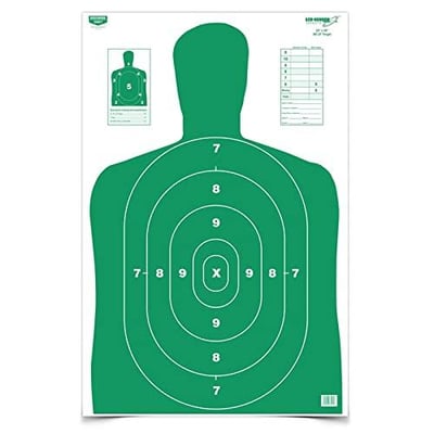 Birchwood Casey 23" x 35" Eze-Scorer BC-27 High-Contrast Silhouette Shoot-Up Brilliant White Paper Targets for Indoor and Outdoor Use (Black, Green) - 5 Targets - $5.69 + FREE Shipping