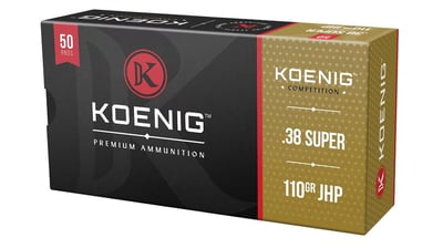 Koenig Match 38 Super 110 Grain Hollow Point Brass 50 rounds - $21.99 (Free S/H over $49 + Get 2% back from your order in OP Bucks)