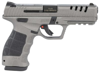 SAR SAR9X 9mm, 4.4" Barrel, Adjustable Sights, Black/Platinum, 19rd - $599.99