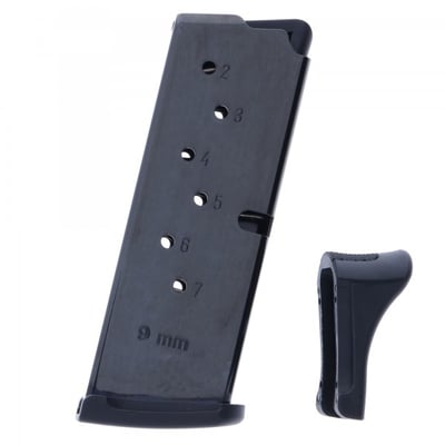 Ruger EC9/LC9, LC9S 9mm 7-Round Steel Magazine with Finger Rest Extension - $29.99