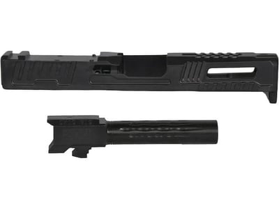Faxon Hellfire Slide for Glock 19 Gen 3 RMR Cut with Match Series Barrel for Glock 19 9mm Luger 1 in 10" Twist Flame Fluted Stainless Steel Black - $197.57 (Free Shipping on $100+ Orders)