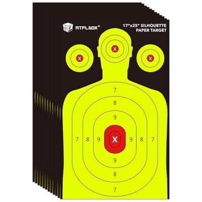 Atflbox Silhouette Paper Target for The Range, 17X25 Inch High Visibility Target Paper (25 Pack) - $11.99 + FREE Shipping