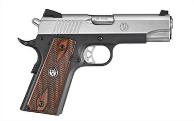 Ruger 6711 SR1911 Lightweight Commander 45 ACP SAO 4.25" 7+1 Hardwood Grip Low-Glare Stainless Slide - $799.99