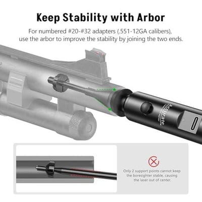 MidTen Professional Red/Green Laser Bore Sight with 32 Adapters Fit 0.17 to 12GA Cal Rechargeable - $20.99 w/code "A6WRM4YH" + FREE Shipping