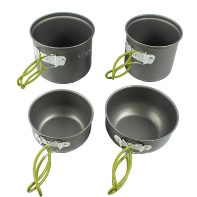 G4Free Outdoor Camping Pot Pan Set 4 Piece Camping Cookware Mess - $16.59 + FS over $35 (LD) (Free S/H over $25)