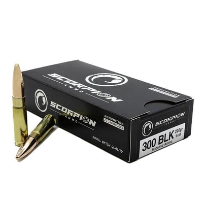 Scorpion Ammo 300BO 220gr Subsonic FMJ 20rd - $14.99
