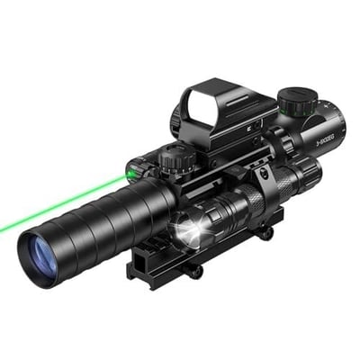 15% off MidTen 3-9x32 Scope Combo with Dual Illuminated Scope Optics & 4 Holographic Reticle Red/Green Dot Sight & IIIA/2MW Laser Sight Rangefinder Illuminated Reflex Sight & 20mm Mount w/code PH9XG98I + FREE Shipping
