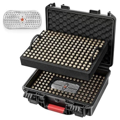350 Round Ammo Locking Storage Case - Travel Safe/Mil Spec/Waterproof Ammo Box - for 9x19mm Parabellum/9mm Luger, 380ACP, 38 S&W, 356 TS&W, 7.63mm Mannlicher, 8mm Steyr.. - $29.99 + FREE Shipping