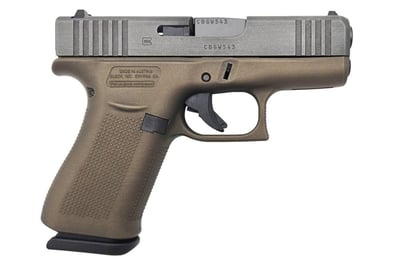 Glock 43x 9mm Plunderer Shark Coast Tactical Custom Pistol with Bronze Cerakote Frame and Battlework Silver Slide - $469.99 (Free S/H on Firearms)