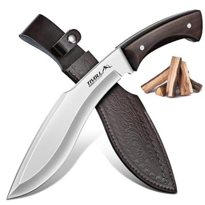 TIVOLI Kukri Fixed Blade Knife Full Tang Survival Knife with Sheath - $29.99 + FREE Shipping