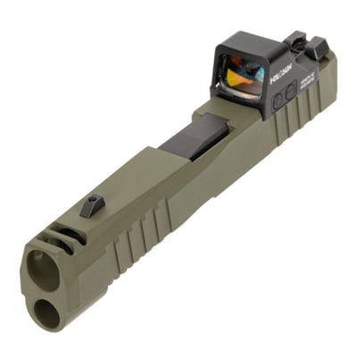 PSA Dagger Micro C-1 Complete Slide Assembly, Non-Threaded Barrel - Shield Cut W/Holosun 407K, Sniper Green - $379.99