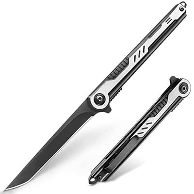 QZL EDC Folding Pocket Knife Slim Tanto with Clip and Glass Breaker 7CR13Mov Steel Blade - $7.99 + FREE Shipping
