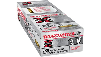 Winchester SUPER-X Rimfire .22 WMR 40 grain FMJ Brass Cased 50 rounds - $12.39 (Free S/H over $49 + Get 2% back from your order in OP Bucks)