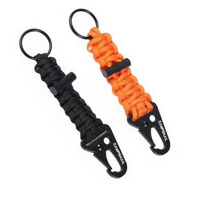 EDC Paracord Lanyard Keychains - 2 Pack w/ Carabiner and Flint - $9.34 + Free S/H over $25 (LD) (Free S/H over $25)