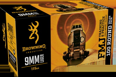 BROWNING 9mm Luger 115Gr FMJ Handgun Ammo - $219 (Free S/H)