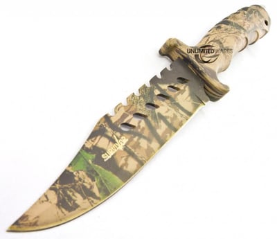 Unlimited Wares HK-1037S Camo Outdoor Fixed Blade Knife 10.5-Inch Overall - $8.32 shipped (Free S/H over $25)