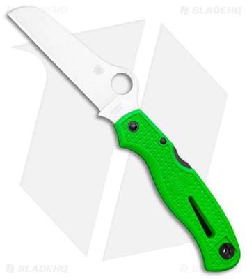 Spyderco Atlantic Salt Folding Dive Knife Green FRN (3.69" Satin LC200N) - $123.90 (Free S/H over $99)