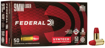 Federal American Eagle 9mm 150gr Syntech Action Pistol Flat Nose Case of 500 Rounds - $149.99 