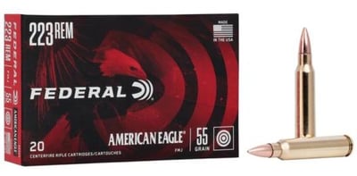 Federal American Eagle .223 Rem 55 gr FMJ 3240 fps 500/rd Case - $199.99 