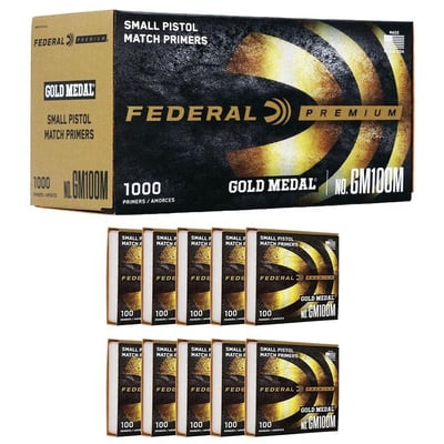 Federal Gold Medal Small Pistol Primer 1000/ct - $64.99 