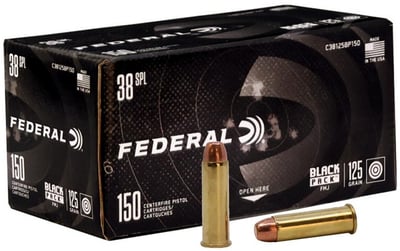 Federal Black Pack 38 Special 125 Grain FMJ 150 round box - $59 + Free Shipping