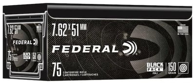 Federal Black Pack 7.62x51mm NATO 150 Grain FMJ 300 Rnds - $294.99 (Free Shipping on $100+ Orders)