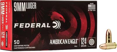 Federal American Eagle 9mm 124-gr. FMJ 1000 Rnds - $269.99
