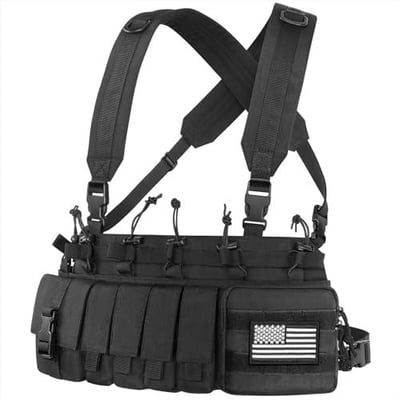 50% off CVLIFE Chest Bag with Large Capacity Multifunctional Pockets Chest Pack Quick Release Adjustable Tactical Bag Wide Shoulder Straps for Outdoor Black w/code UVSE4T76 + FREE Shipping