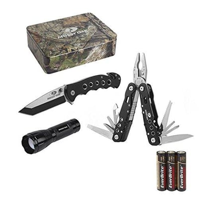 MOSSY OAK 3-Piece Multi-Tool, Tanto Knife, Focus LED Flashlight in Camouflage Iron Box - $14.80 shipped after code "6365UIK4"