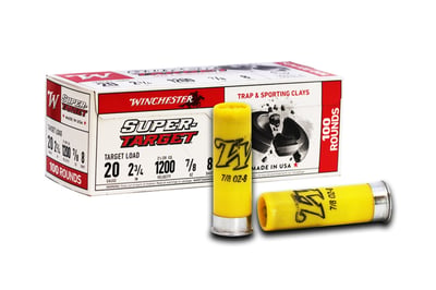 Winchester Ammo TRGT208VP Super-Target Light Target 20 Gauge 2.75" 1 1/8 oz 8 Shot Shotgun Ammo - 200 round case - TRGT208VP - $59.95 