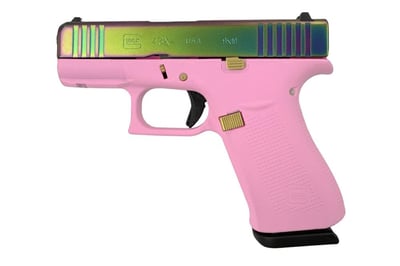 Glock 43X MOS 9mm Optic Ready Pistol with Pink Frame and Rainbow Slide - $579.99 (Free S/H on Firearms)