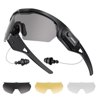 ONNAIS Shooting Glasses with Earplugs - ANSI Z87.1+ Safety Glasses with Detachable NRR 32dB Earplugs, Anti-Fog Eye Protection, Black - $35.99 + FREE Shipping