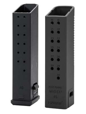 Kriss USA Mag-Ex2 Extension Kit 9mm Luger 40rd for Glock 17 Gen3-5 Black Polymer - $17.92