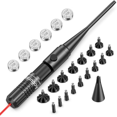 EZshoot Bore Sight Kit for .17 to 12GA Calibers with Button Switch Red Laser - $14.69 w/code "GVZFWNZJ" + FREE Shipping