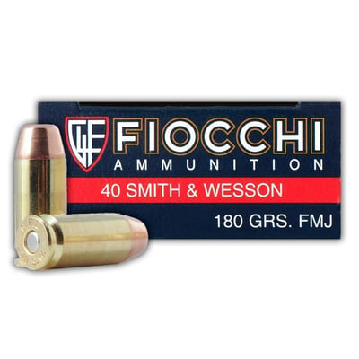 Fiocchi USA Pistol .40 S&W 180 Grain FMJFN 50 rounds - $15  (Free Shipping over $99)