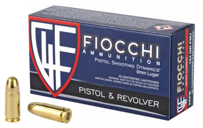 Fiocchi Centerfire 9mm Pistol Ammo 124 Grain FMJ 1000 Rounds - $190 