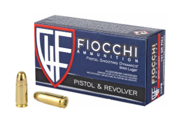 Fiocchi Shooting Dynamics 9mm Pistol Ammo 124 Grain Full Metal Jacket, Brass, 1000 Rounds - $215 (Free S/H)