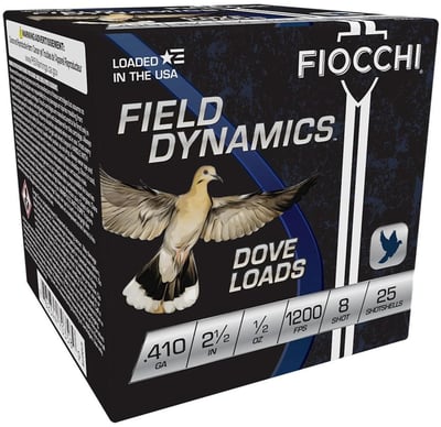 FIOCCHI 410Ga Dove & Quail 2.5" 8 Shot 25rd - $12.69 